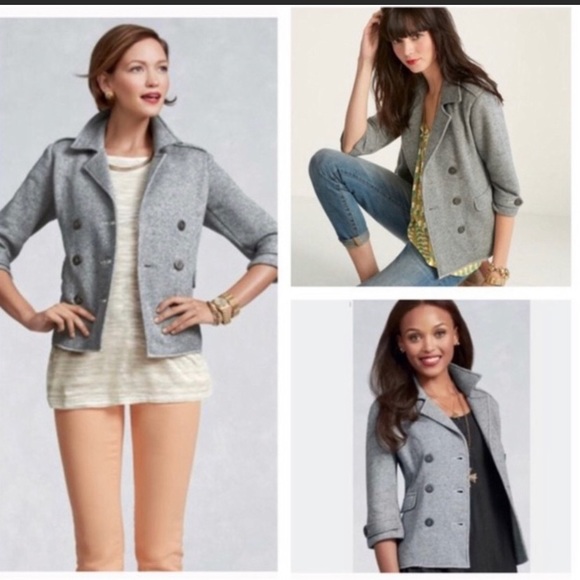 CAbi Jackets & Blazers - CAbi shrunken pea coat jacket in gray